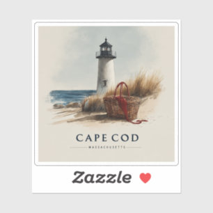 Vintage Travel Cape Cod Massachusetts Beach Retro Sticker