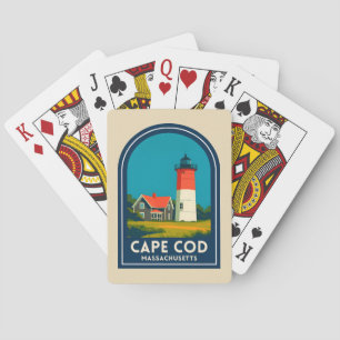 Vintage Travel Cape Cod Nauset Lighthouse Retro Poker Cards