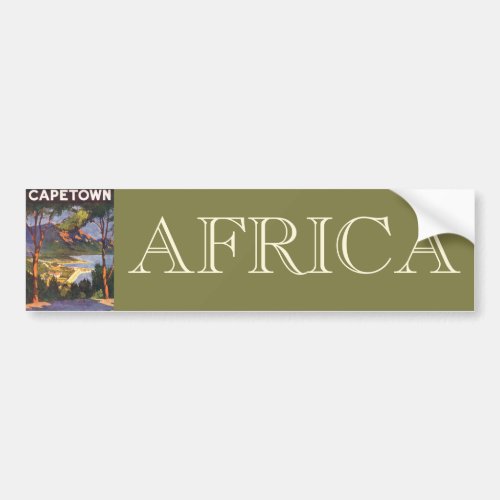Vintage Travel Cape Town a City in South Africa Bumper Sticker