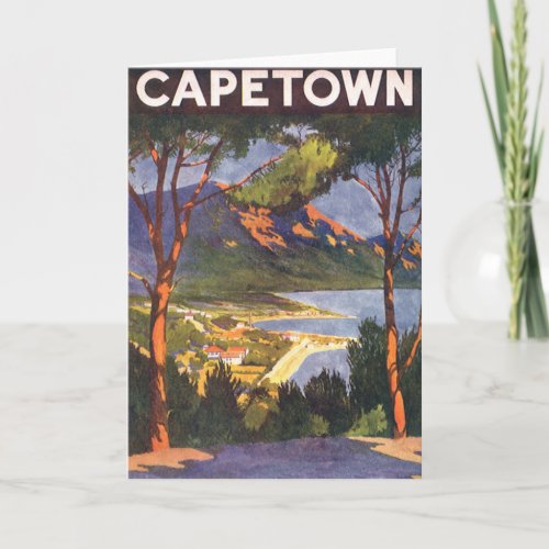 Vintage Travel Cape Town a City in South Africa Card