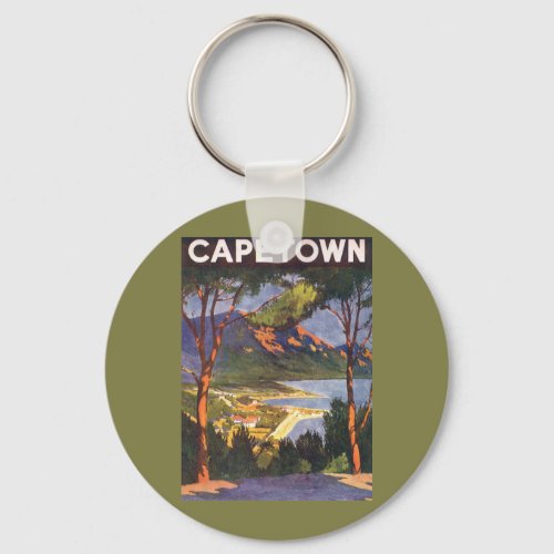 Vintage Travel Cape Town a City in South Africa Keychain