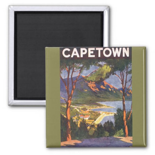 Vintage Travel Cape Town a City in South Africa Magnet