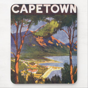 Vintage Travel, Cape Town, a City in South Africa Mouse Pad