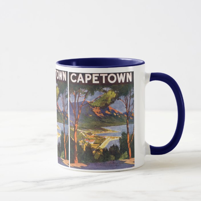 Vintage Travel, Cape Town, a City in South Africa Mug