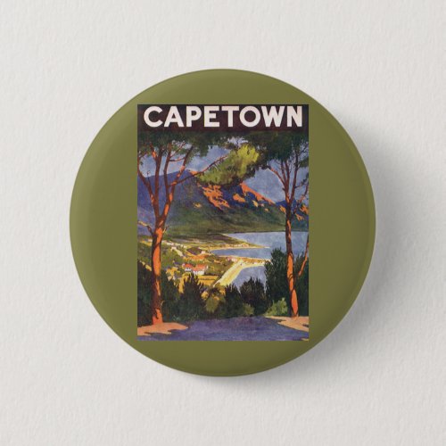 Vintage Travel Cape Town a City in South Africa Pinback Button