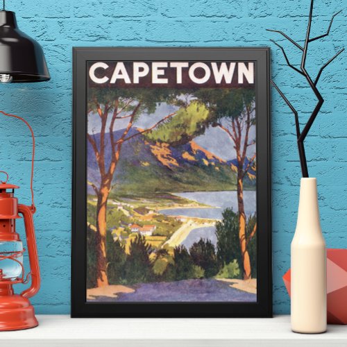Vintage Travel Cape Town a City in South Africa Poster