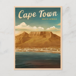 Vintage Travel Cape Town South Africa Retro Scenic Postcard