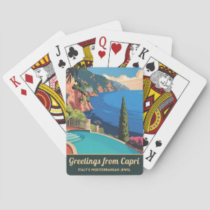 Vintage Travel Capri Italy Seaside Retro Scenic Poker Cards