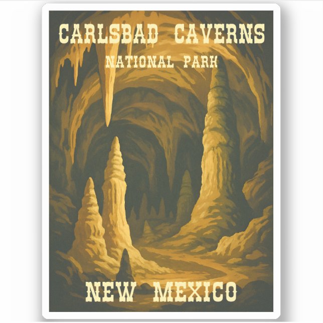 Vintage Travel Carlsbad Caverns National Park Sticker (Front)