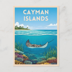 Vintage Travel Cayman Islands Underwater Nature Postcard