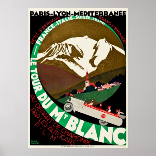 Vintage Travel Chamonix Mont Blanc France Poster