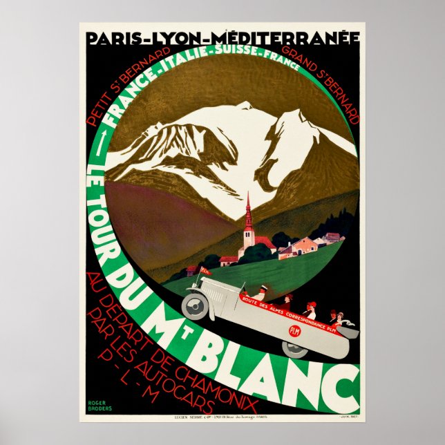 Vintage Travel Chamonix Mont Blanc France Poster (Front)