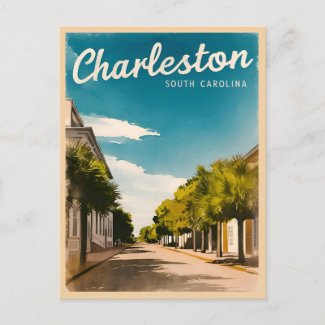 Vintage Travel Charleston South Carolina Retro