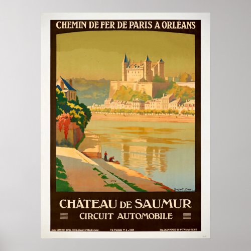 Vintage Travel _ Chateau de Samur France Poster