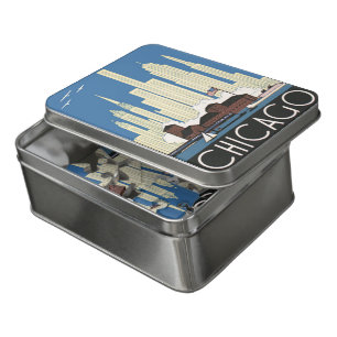 Vintage Travel Chicago Has Everything City Skyline Jigsaw Puzzle