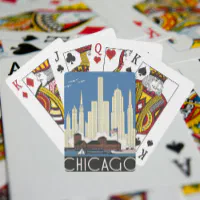 Magnet Chicago Skyline Cityscape. 3.5 X 2.5 Wood 