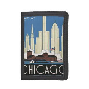 Vintage Travel Chicago Has Everything City Skyline Tri-fold Wallet