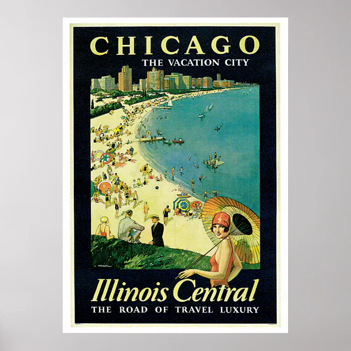 Chicago Illinois United States of America Vintage Travel Advertisement Poster 