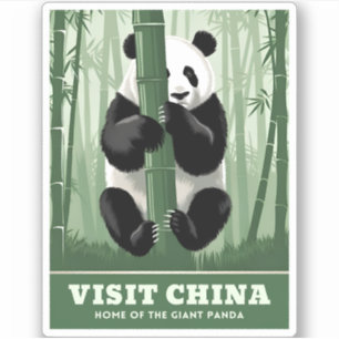 Vintage Travel China Panda Wildlife Nature Retro Sticker