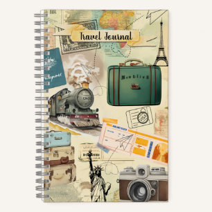 Vintage Travel Collage Notebook