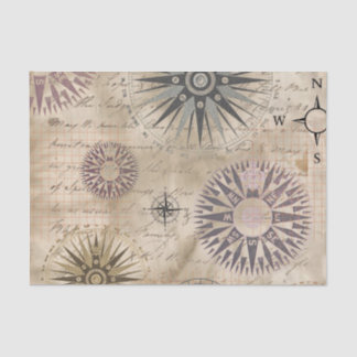 Vintage Travel Compasses Tissue Paper