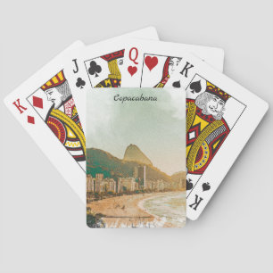 Vintage Travel Copacabana Beach Rio de Janeiro Poker Cards