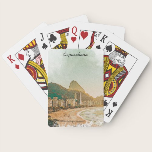 Vintage Travel Copacabana Beach Rio de Janeiro  Poker Cards