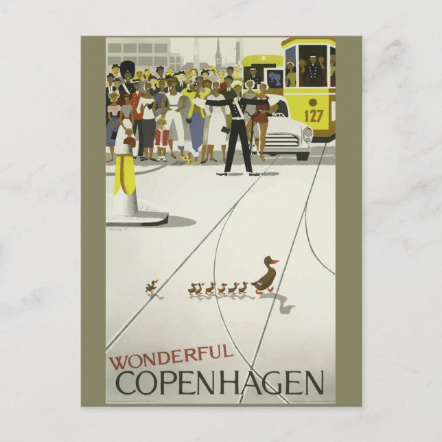 Vintage Travel Copenhagen Denmark Postcard (Front)