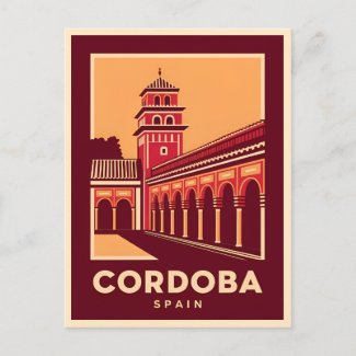 Vintage Travel Cordoba Spain Retro Scenic