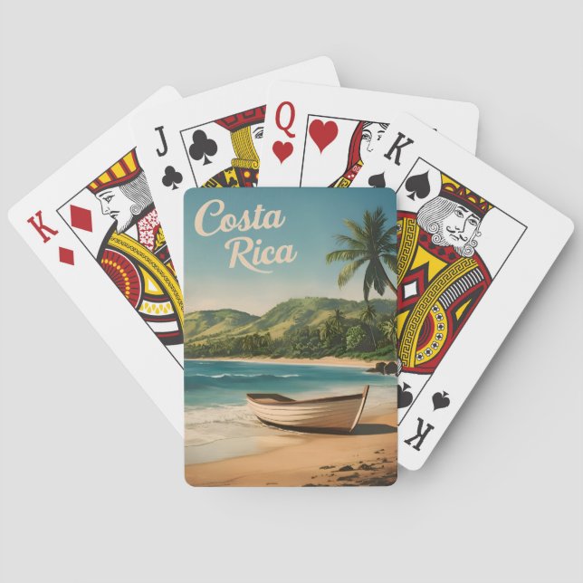 Vintage Travel Costa Rica Seaside Retro Scenic Poker Cards (Back)