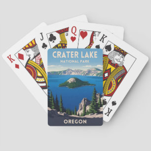 Vintage Travel Crater Lake National Park Oregon Poker Cards