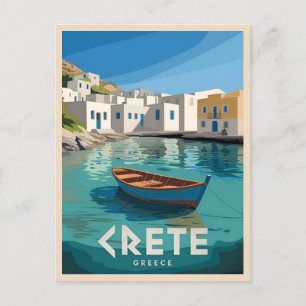 Vintage Travel Crete Greece Retro Scenic Postcard