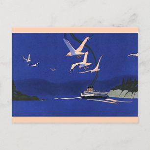 Vintage Travel, Cruise Ship Vacation in Alaska Postcard
