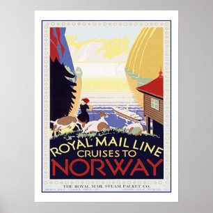 Vintage Travel Cruise to Norway Poster