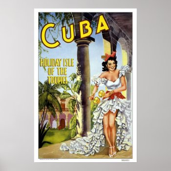 Vintage Travel Cuba Poster by ContinentalToursist at Zazzle