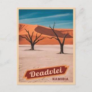 Vintage Travel Deadvlei Namibia Desert Landscape