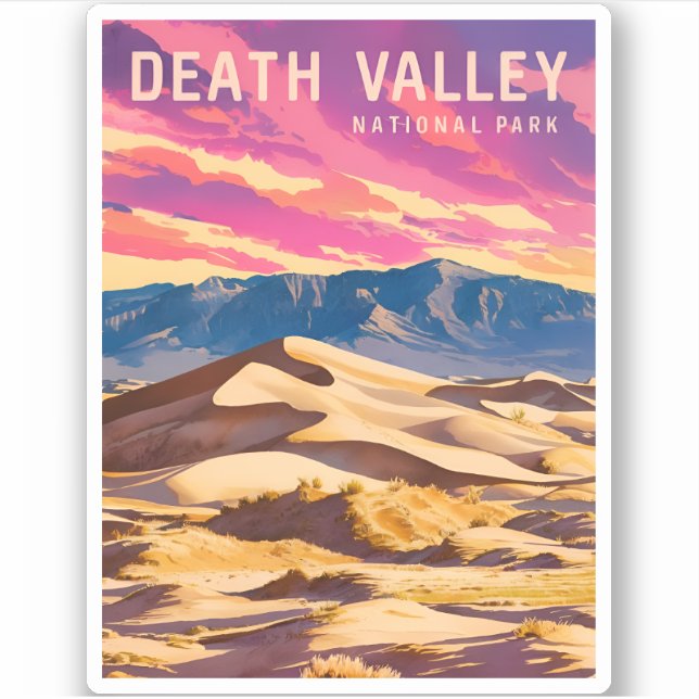 Vintage Travel Death Valley National Park Retro Sticker (Front)