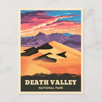 Vintage Travel Death Valley National Park Sunset