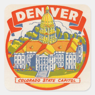 VINTAGE TRAVEL - DENVER SQUARE STICKER