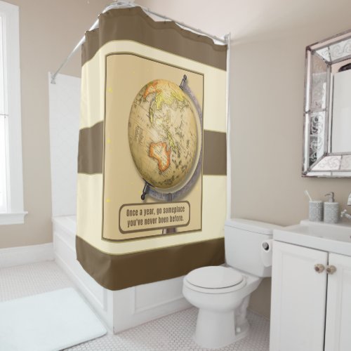 Vintage Travel Design Inspirational Shower Curtain