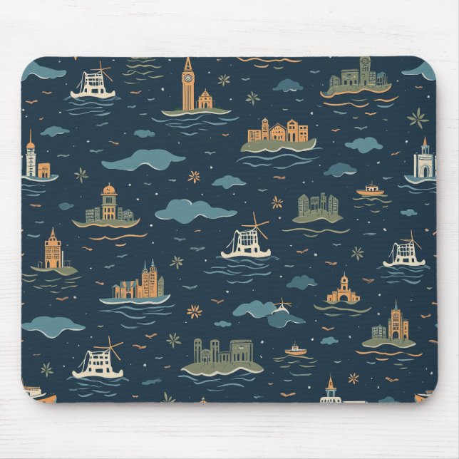 Vintage Travel Design Mouse Pads (Front)