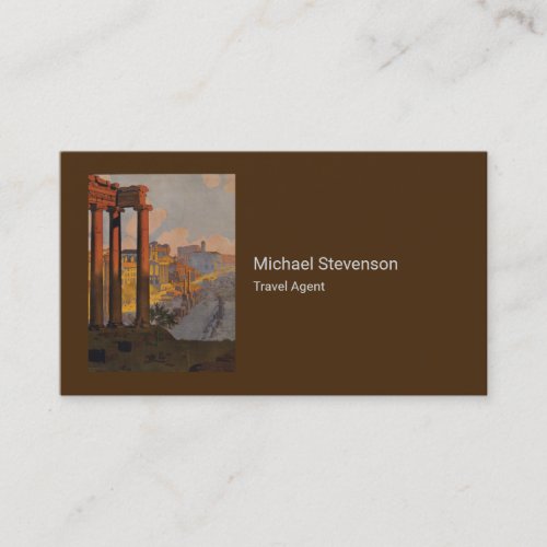 Vintage Travel Design with Roman Forum in View Business Card
