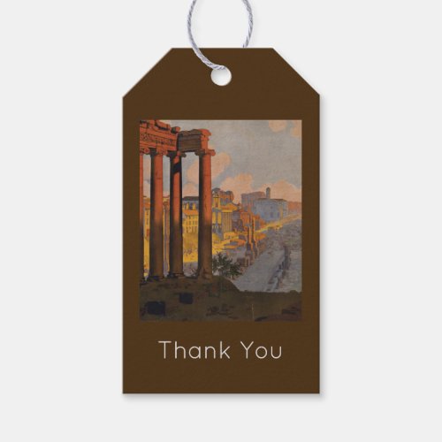 Vintage Travel Design with Roman Forum in View Gift Tags