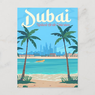 vintage travel Dubai United Arab Emirates city Postcard