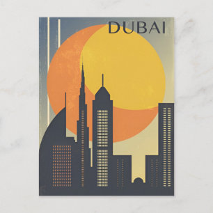 vintage travel Dubai United Arab Emirates city Postcard