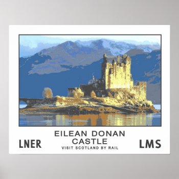 Vintage Travel Eilean Donan Castle Poster by ContinentalToursist at Zazzle