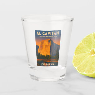 Vintage Travel El Capitan Yosemite National Park Shot Glass