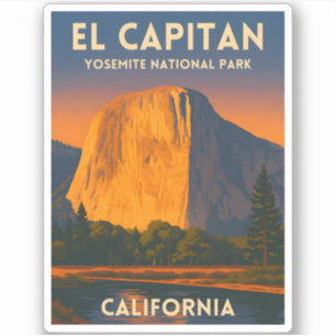 Vintage Travel El Capitan Yosemite National Park Sticker