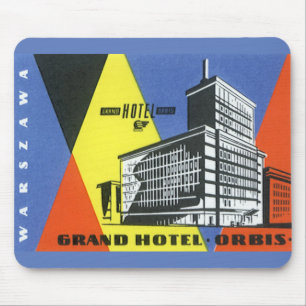Vintage Travel Europe, Warsaw (Warszawa), Poland Mouse Pad