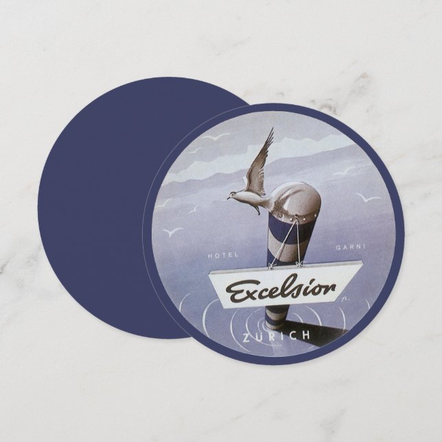 Vintage Travel Excelsior Hotel Zurich Switzerland (Front/Back)